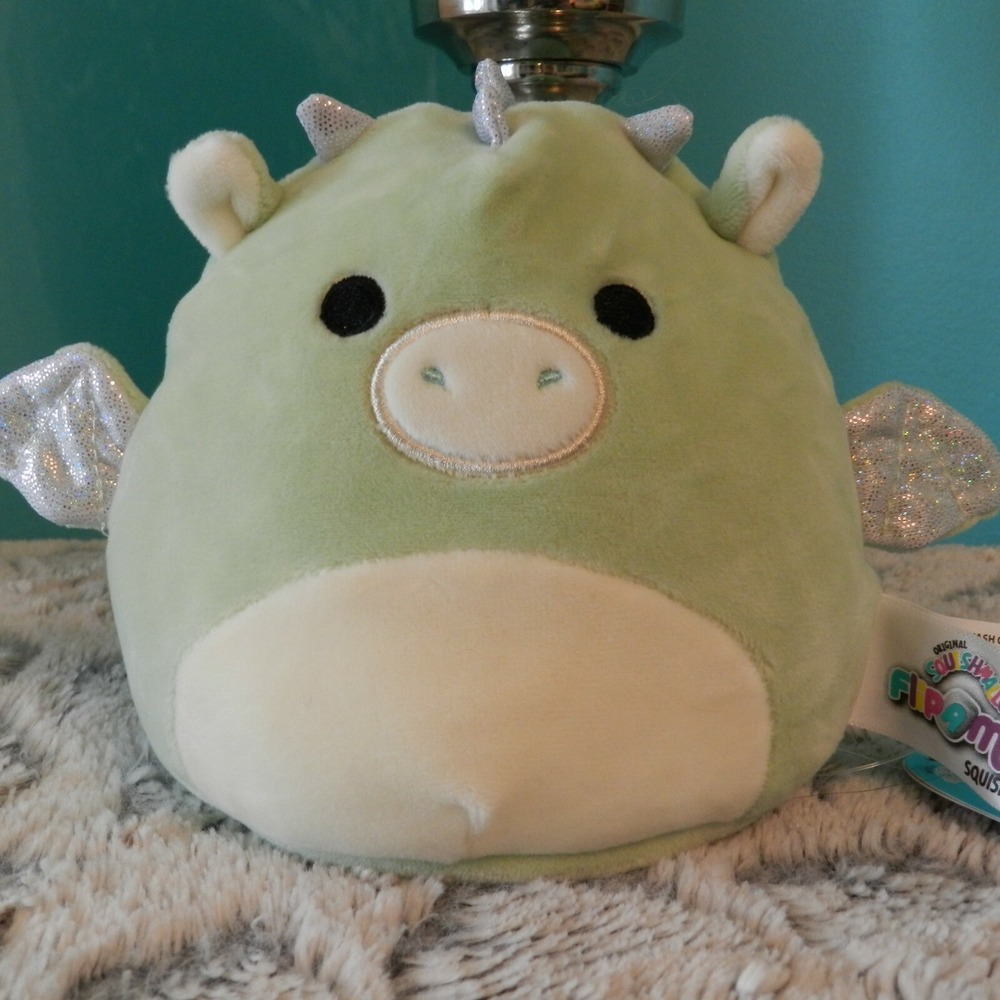 NWT Squishmallow 2020 5" Drew the Dragon and Courtney the Caticorn Flip A Mallow